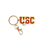 USC Trojans White Happy Snoopy Keychain